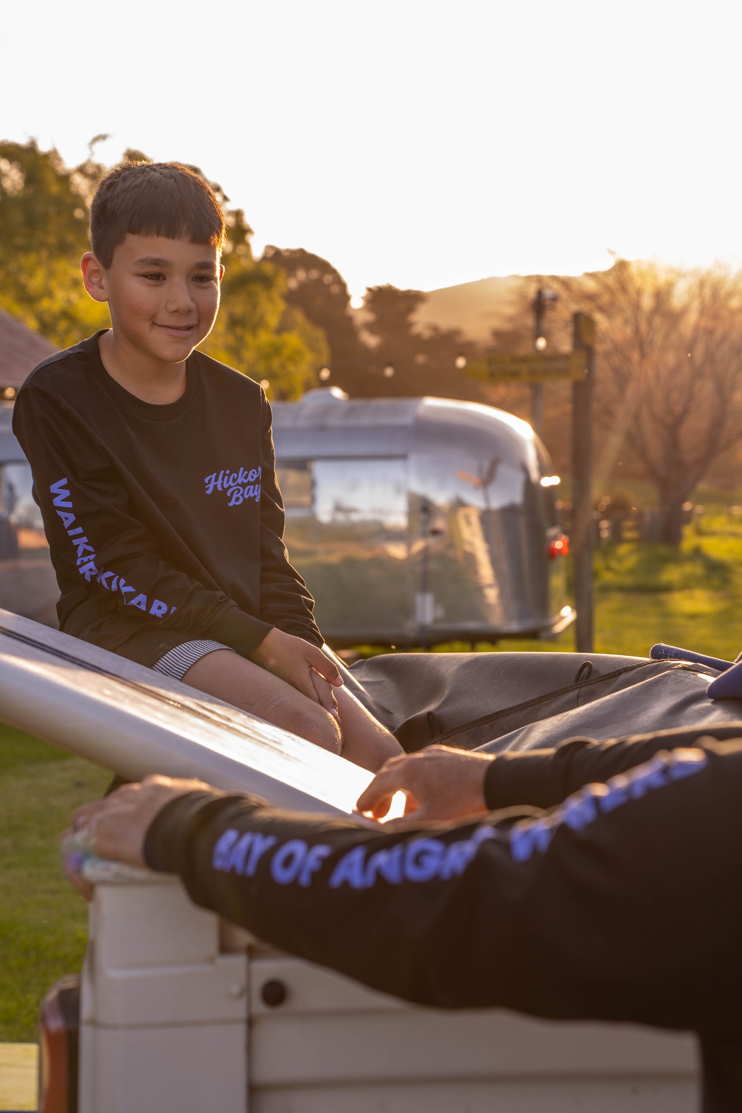 Hickory Bay Long Sleeve Tee – Black & Purple