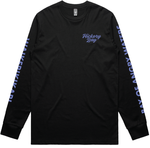 Hickory Bay Long Sleeve Tee – Black & Purple